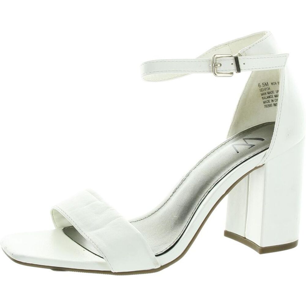 Worthington Womens Becklyn White Metallic Open Toe Dress Sandals Shoes